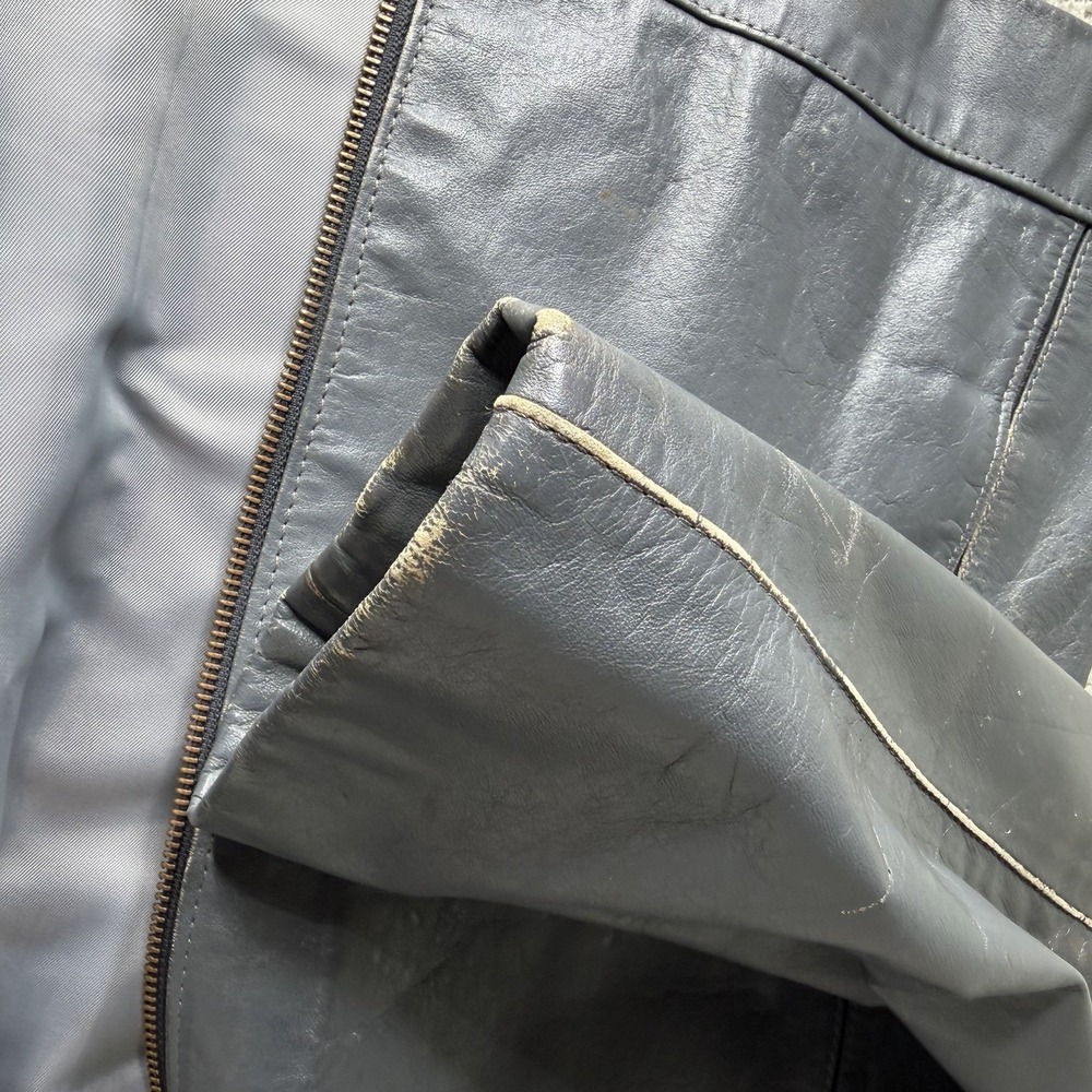 Vintage Genuine Leather Size 44 Men's Grey Jacker Coat Made in Brazil - Picture 9 of 11